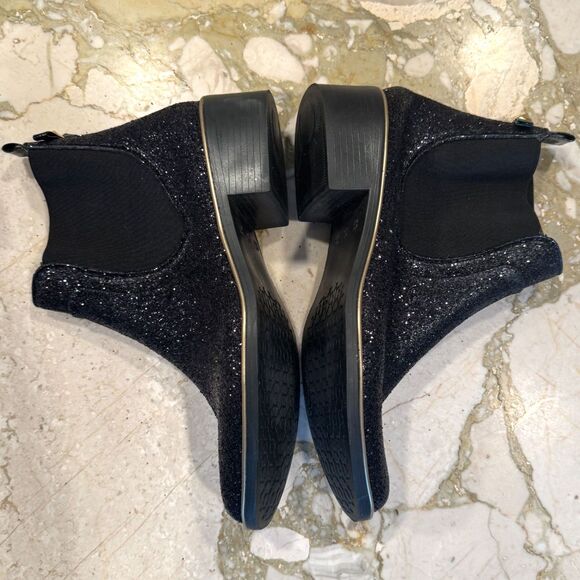 Kate Spade New York Black Sedgewick Glitter Rain Ankle Booties Womens Size 10/11 - Picture 4 of 12
